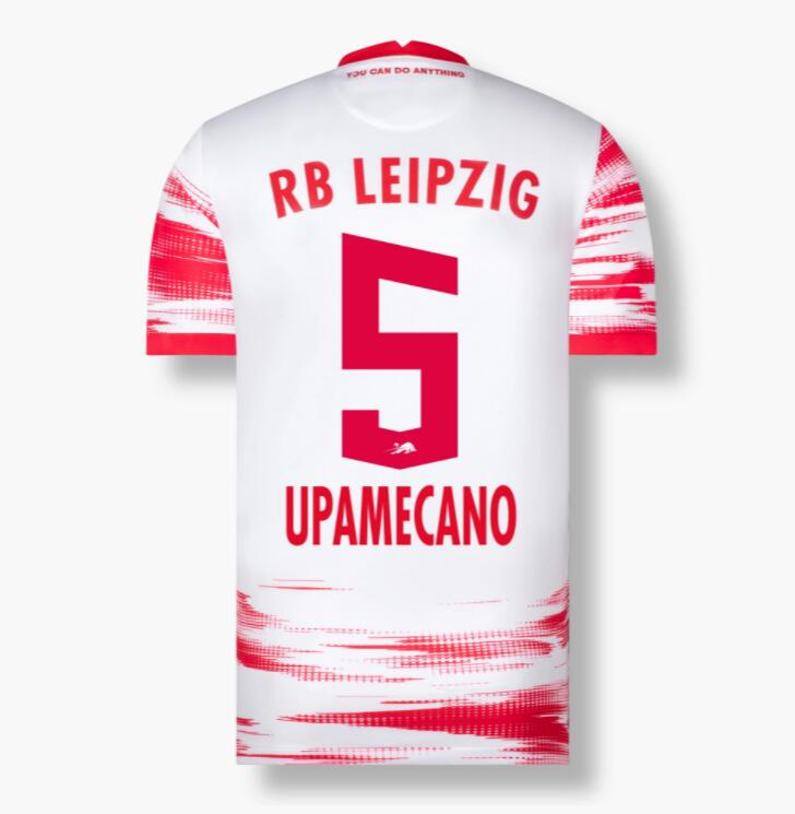 2021/22 RB Leipzig Home Kit Soccer Jersey UPAMECANO 5 printing